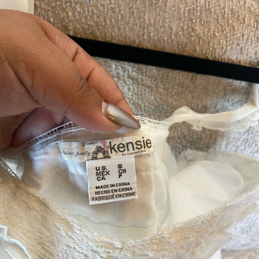 Vintage Kensie White Sleeveless Dress with Ruffle Straps - Picture 10 of 10